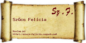 Szűcs Felícia névjegykártya