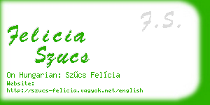 felicia szucs business card